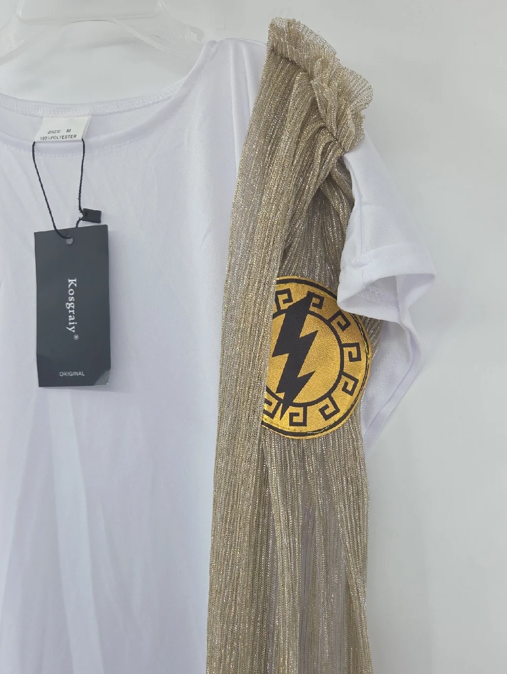 Child Greek Goddess Costume with Gold Trim (Wig Not Inclded)